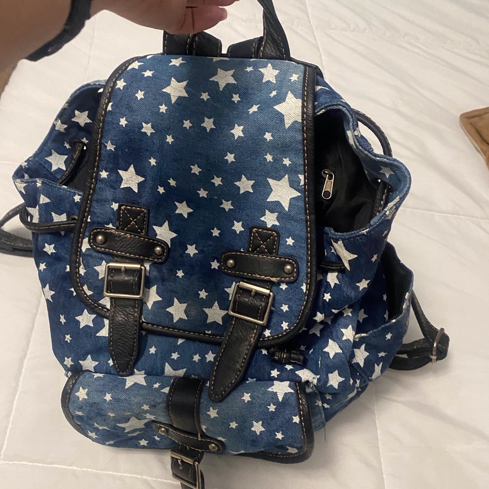 American Apparel Blue and White Star Backpack